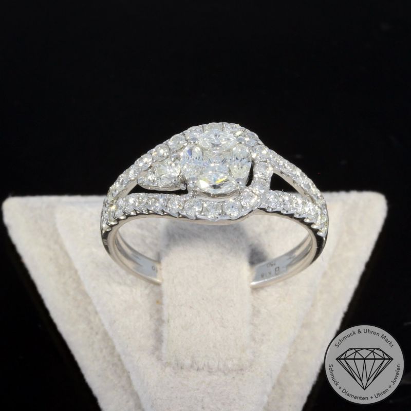 Wert 2850 € Brillant Diamant Ring in 750er 18 K Weißgold - 99699