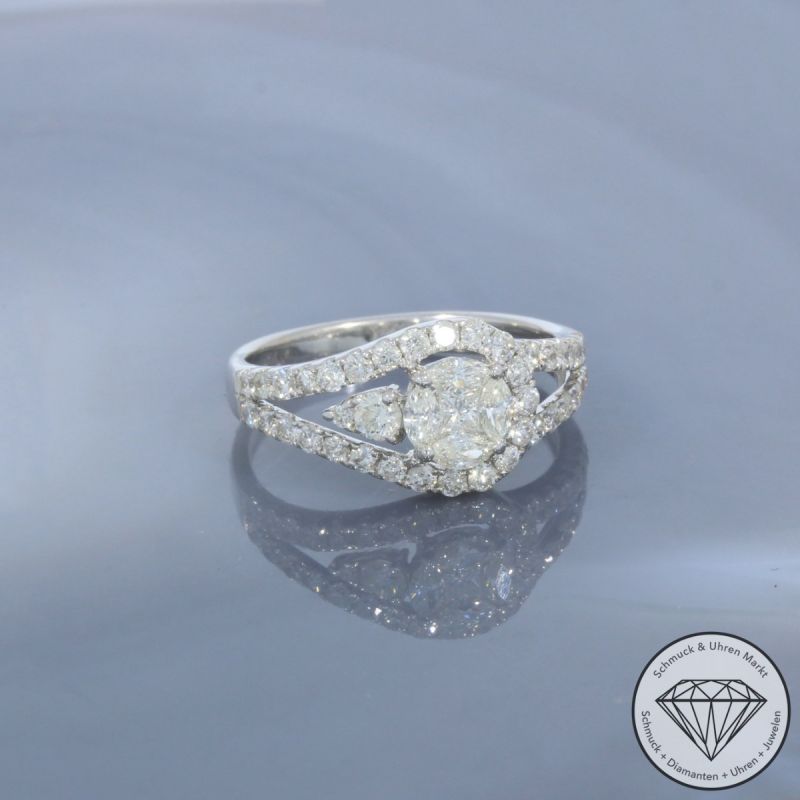 Wert 2850 € Brillant Diamant Ring in 750er 18 K Weißgold - 99699