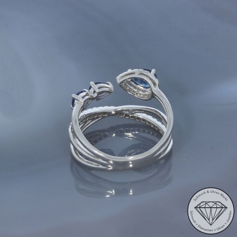Wert 2900 € Brillant Saphir Ring in 750er 18 K Weißgold - 99708