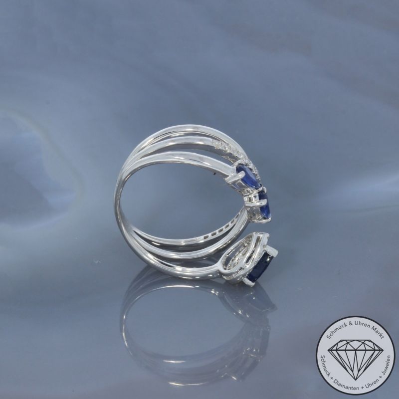 Wert 2900 € Brillant Saphir Ring in 750er 18 K Weißgold - 99708