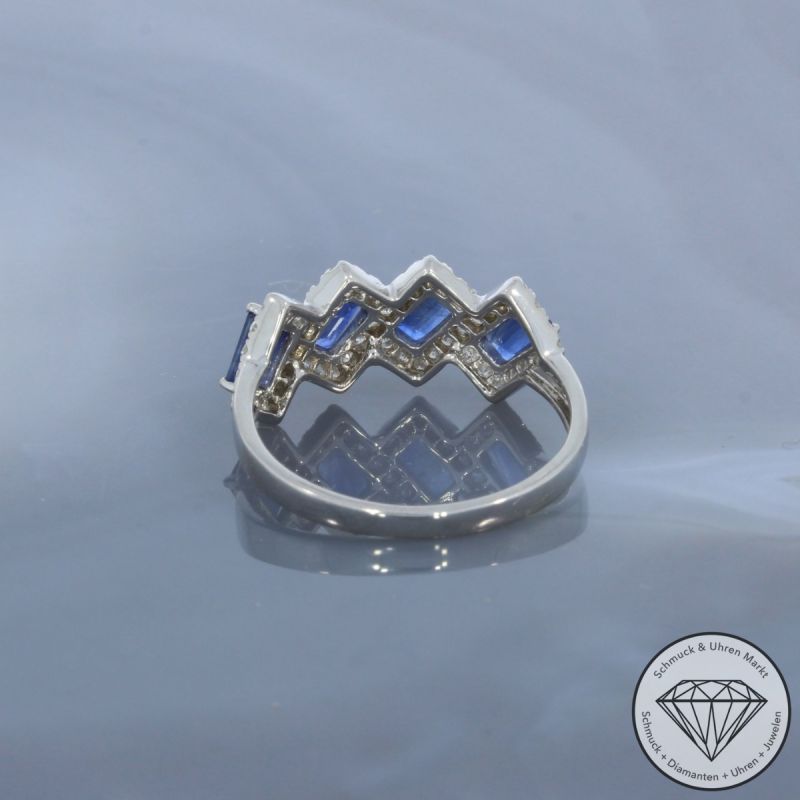 Wert 2350 € Brillant Saphir Ring in 750er 18 K Weißgold - 99713