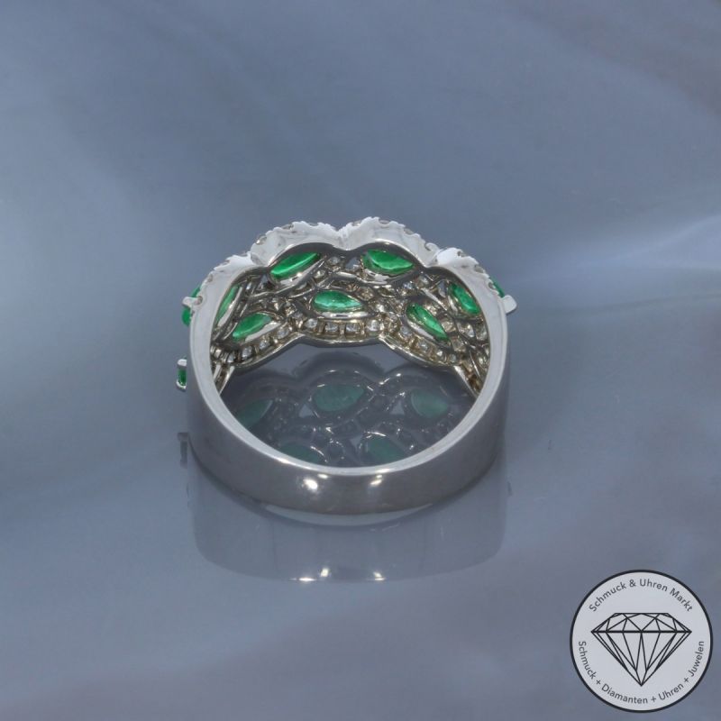 Wert 4350 € Brillant Smaragd Ring in 750er 18 K Weißgold - 99719