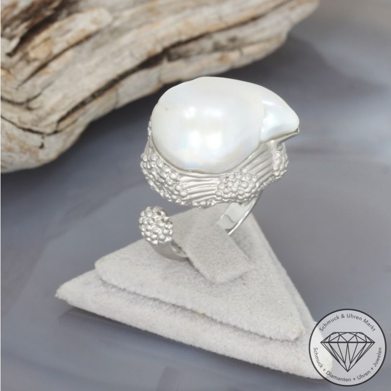 Wert 3490 € Brillant Perl Ring in 750er 18 K Weißgold - 99720