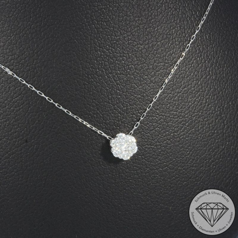 Wert 850 € Brillant Collier (0,10 carat) in 750er 18 K Weißgold - H1210