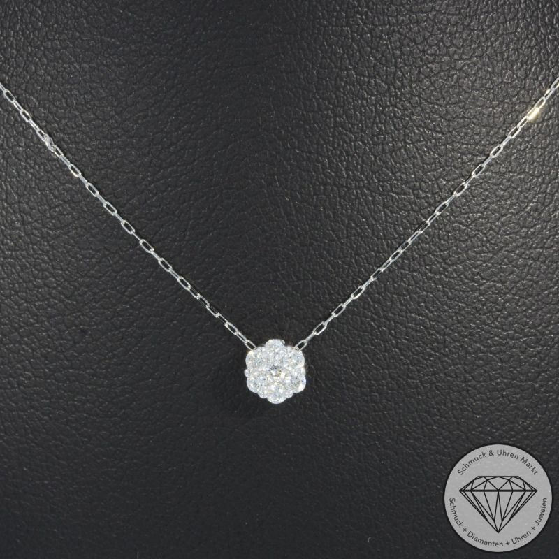 Wert 850 € Brillant Collier (0,10 carat) in 750er 18 K Weißgold - H1210