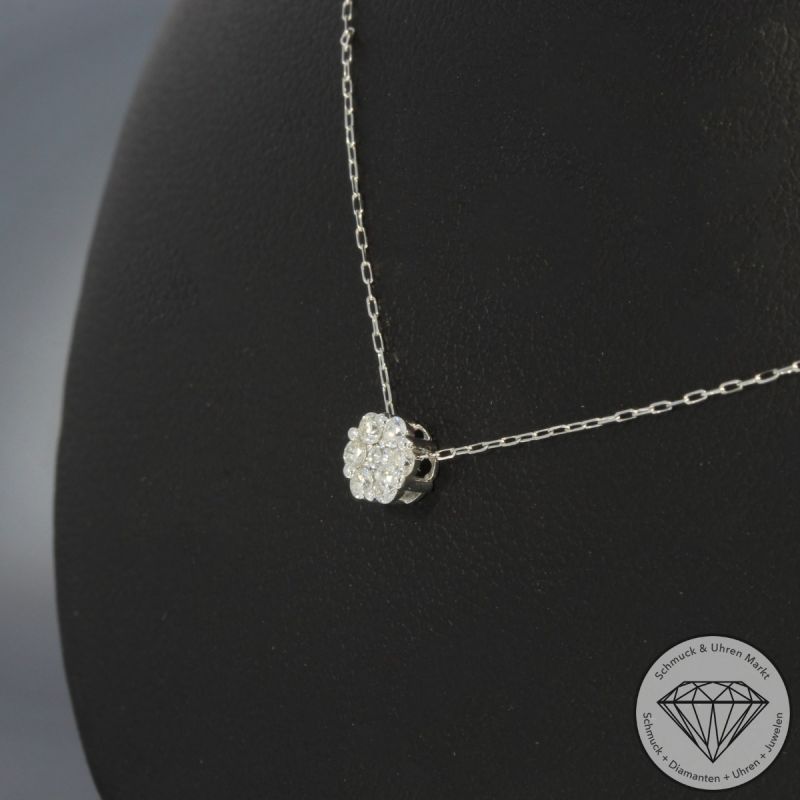 Wert 850 € Brillant Collier (0,10 carat) in 750er 18 K Weißgold - H1210