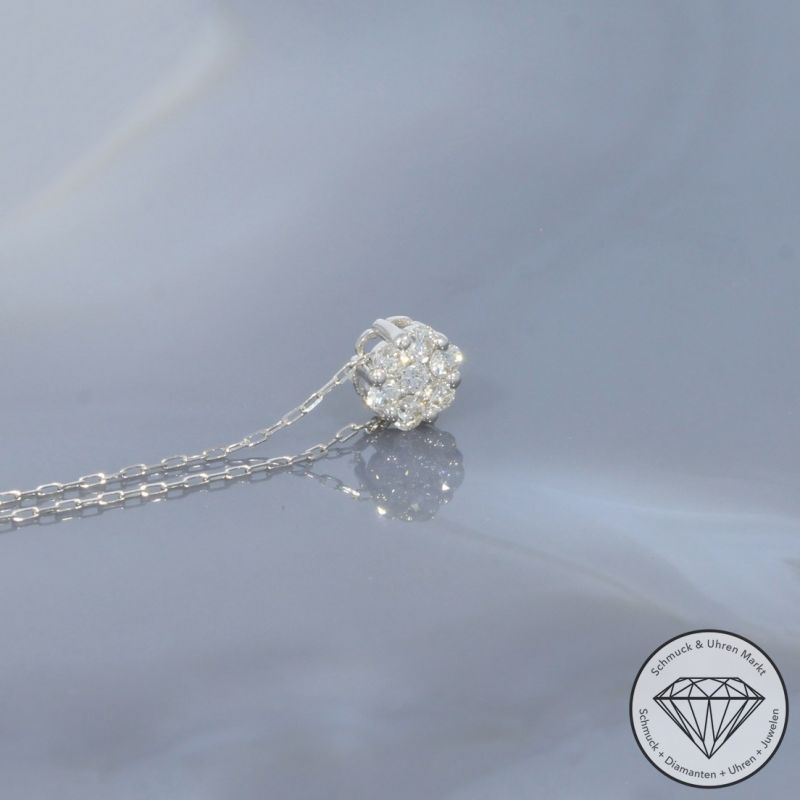 Wert 850 € Brillant Collier (0,10 carat) in 750er 18 K Weißgold - H1210