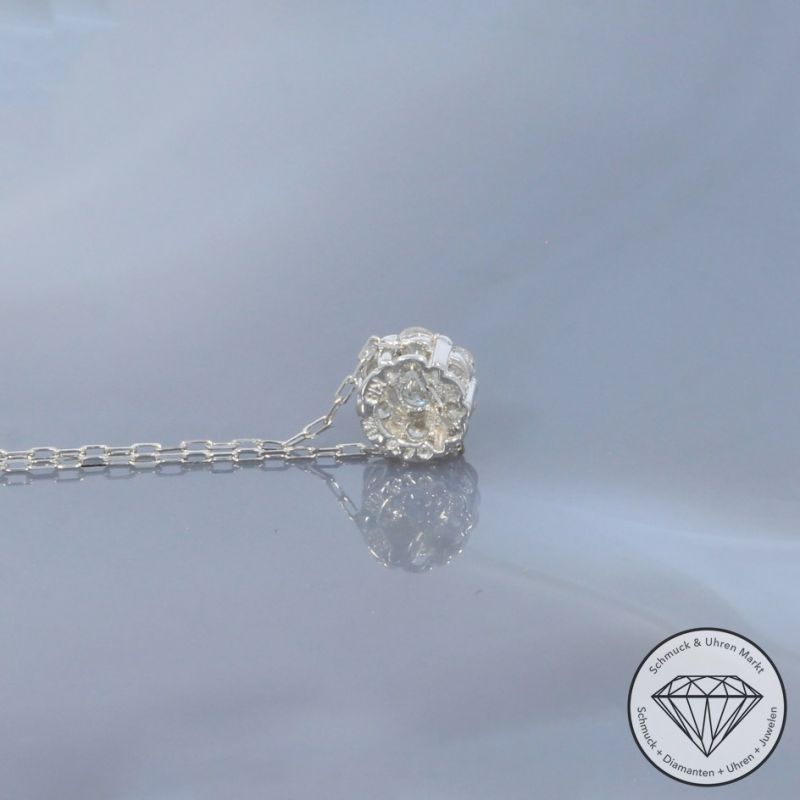 Wert 850 € Brillant Collier (0,10 carat) in 750er 18 K Weißgold - H1210