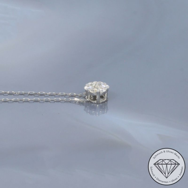 Wert 850 € Brillant Collier (0,10 carat) in 750er 18 K Weißgold - H1210