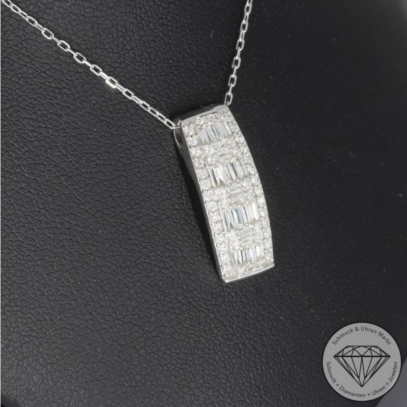 Wert 4250 € Brillant Diamant Anhänger mit Kette in 750er 18 K Weißgold - 99743