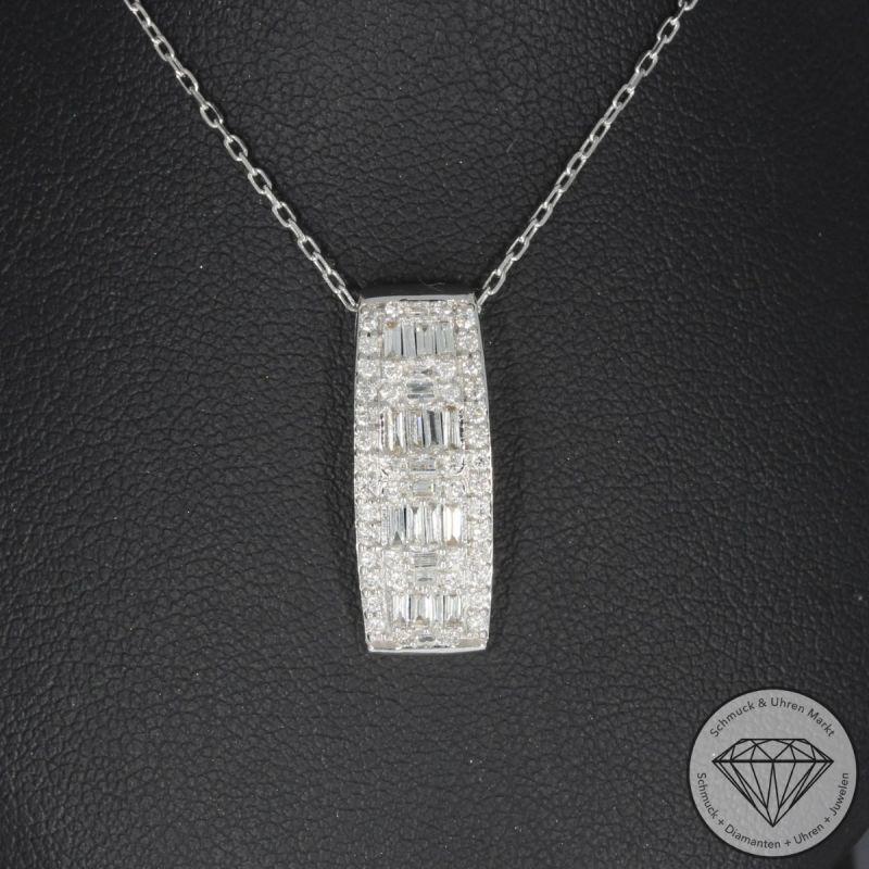 Wert 4250 € Brillant Diamant Anhänger mit Kette in 750er 18 K Weißgold - 99743