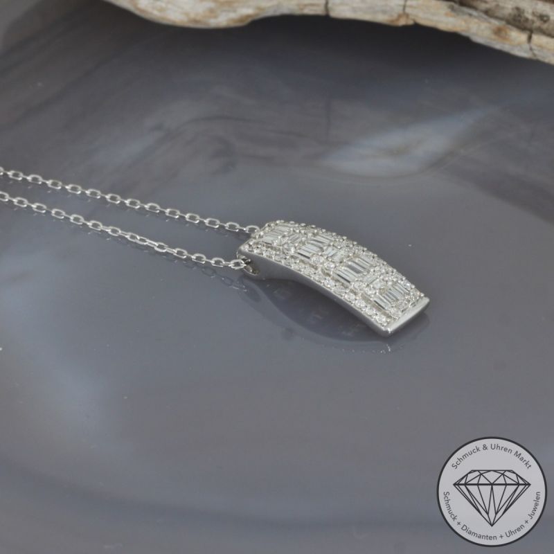 Wert 4250 € Brillant Diamant Anhänger mit Kette in 750er 18 K Weißgold - 99743