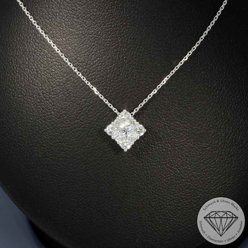 Wert 1890 € Brillant Collier (0,53 carat) in 750er 18 K Weißgold - H1817