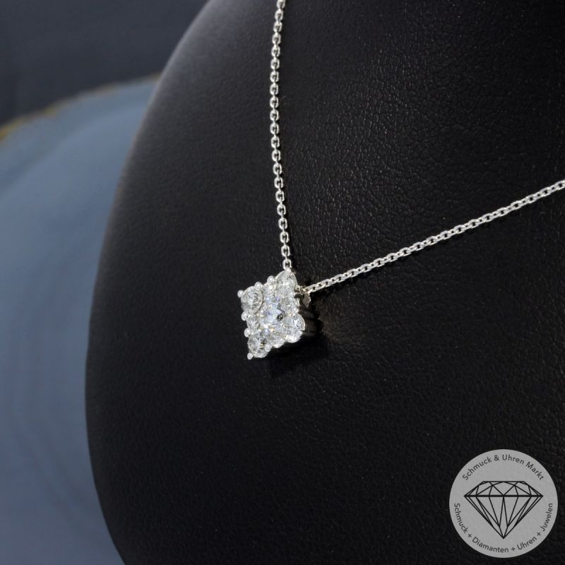 Wert 1890 € Brillant Collier (0,53 carat) in 750er 18 K Weißgold - H1817