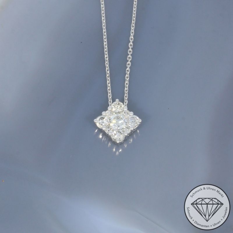 Wert 1890 € Brillant Collier (0,53 carat) in 750er 18 K Weißgold - H1817