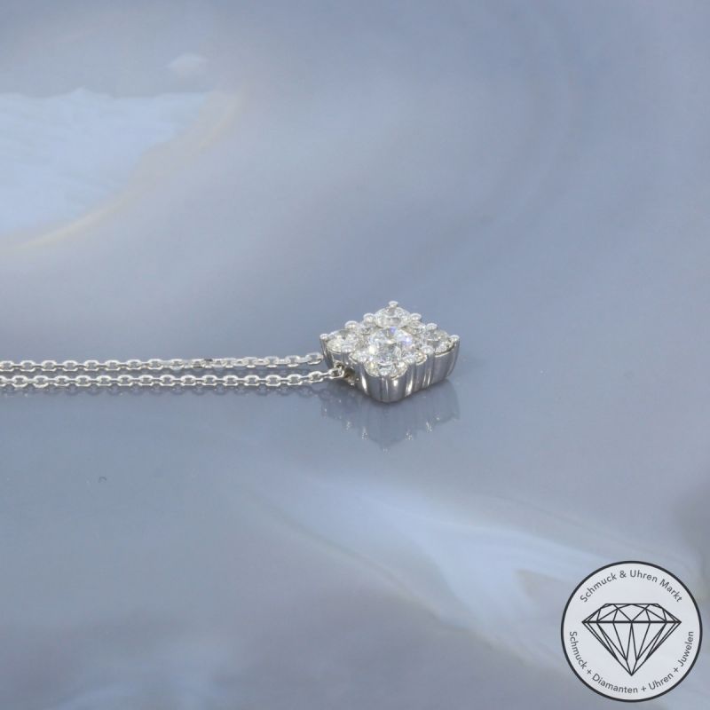 Wert 1890 € Brillant Collier (0,53 carat) in 750er 18 K Weißgold - H1817