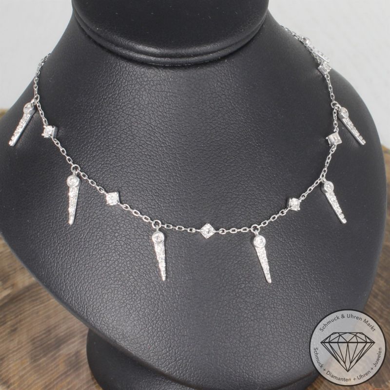 Wert 3350 € Brillant Collier 0,55 carat in 750er 18 K Weißgold - 99746