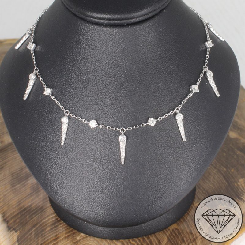 Wert 3350 € Brillant Collier 0,55 carat in 750er 18 K Weißgold - 99746