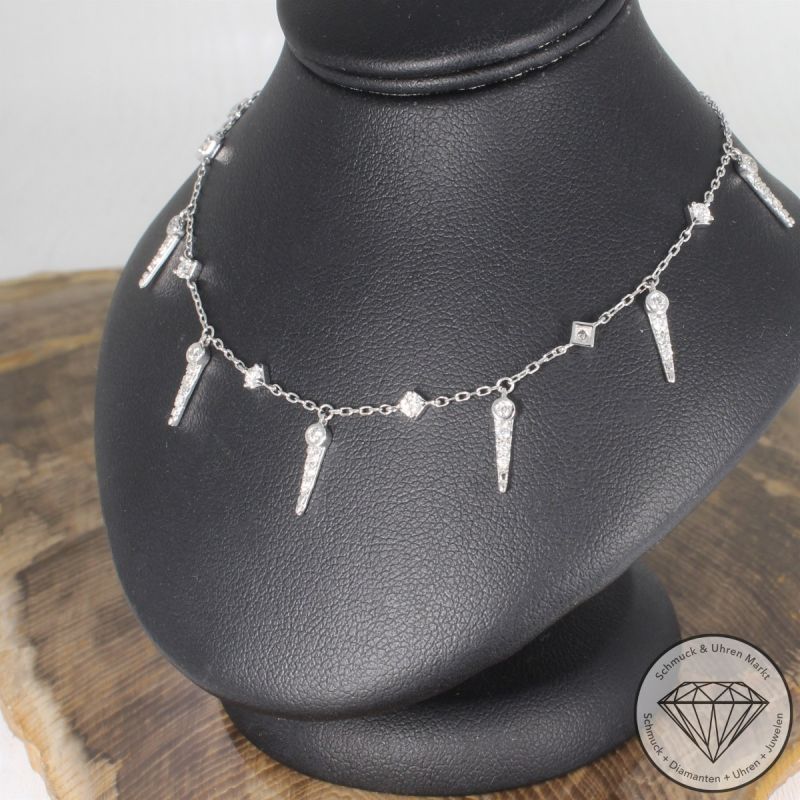 Wert 3350 € Brillant Collier 0,55 carat in 750er 18 K Weißgold - 99746