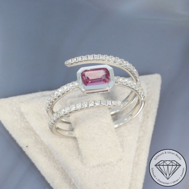 Wert 3190 € Brillant Saphir Ring in 750er 18 K Weißgold - 99753
