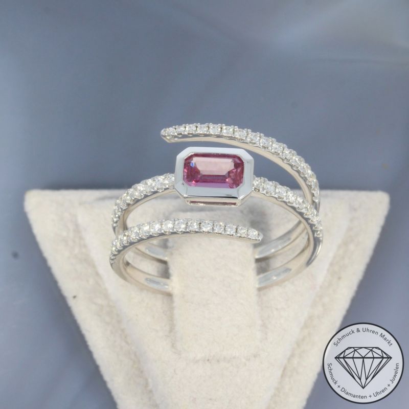 Wert 3190 € Brillant Saphir Ring in 750er 18 K Weißgold - 99753