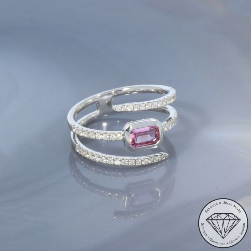 Wert 3190 € Brillant Saphir Ring in 750er 18 K Weißgold - 99753
