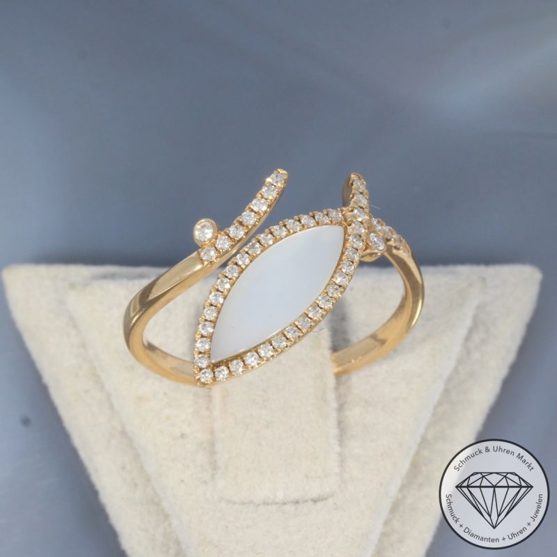 Wert 1750 € Brillant Perlmutt Ring in 750er 18 K Roségold - 99756