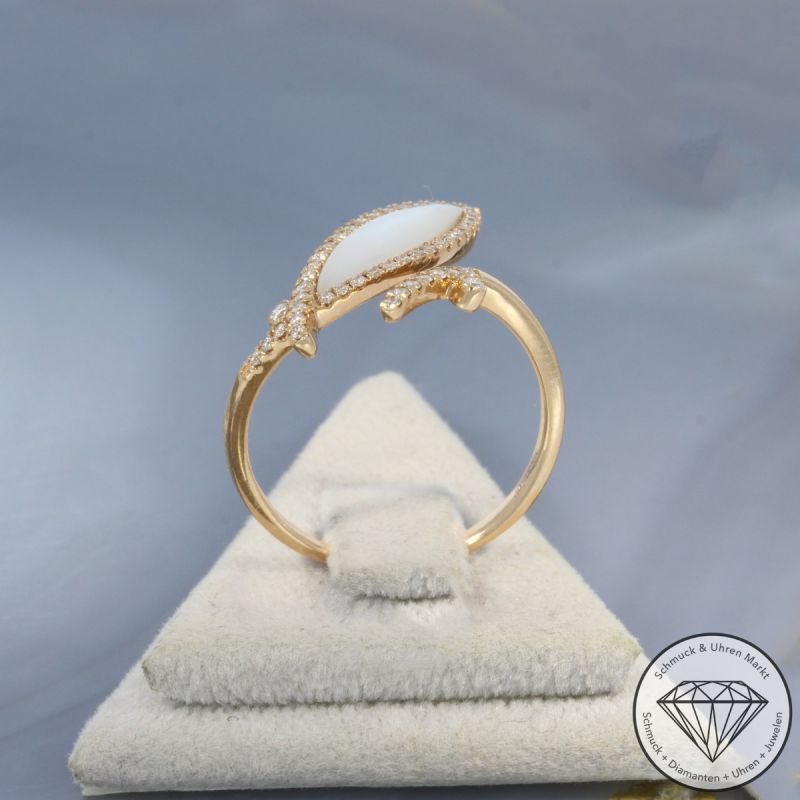 Wert 1750 € Brillant Perlmutt Ring in 750er 18 K Roségold - 99756