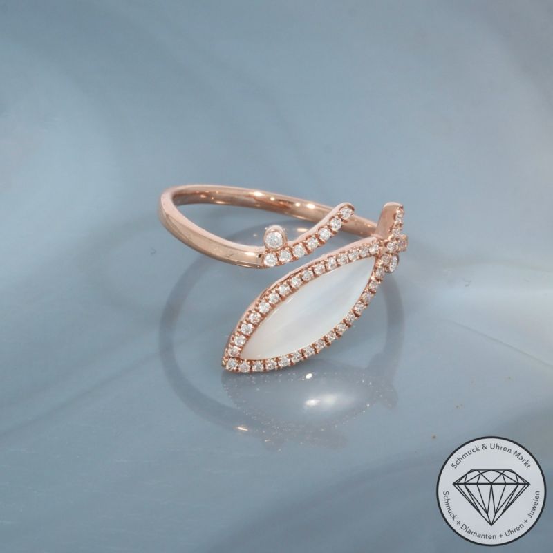 Wert 1750 € Brillant Perlmutt Ring in 750er 18 K Roségold - 99756