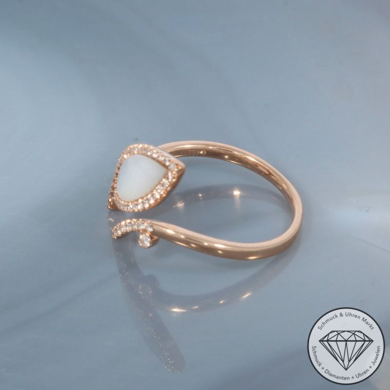 Wert 1750 € Brillant Perlmutt Ring in 750er 18 K Roségold - 99756