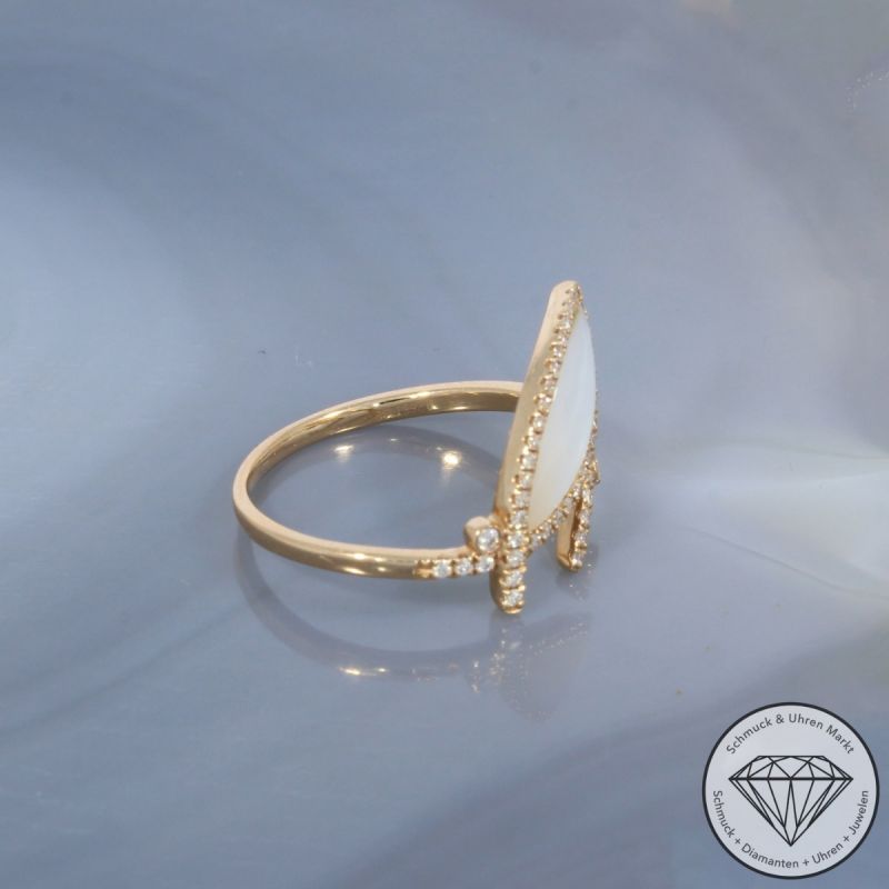 Wert 1750 € Brillant Perlmutt Ring in 750er 18 K Roségold - 99756