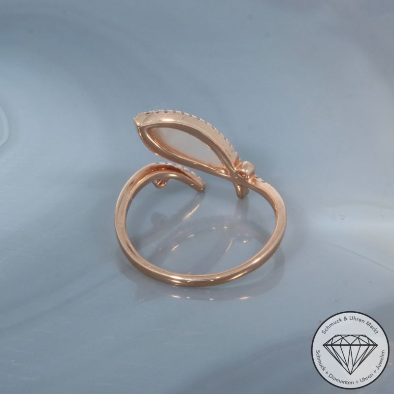 Wert 1750 € Brillant Perlmutt Ring in 750er 18 K Roségold - 99756