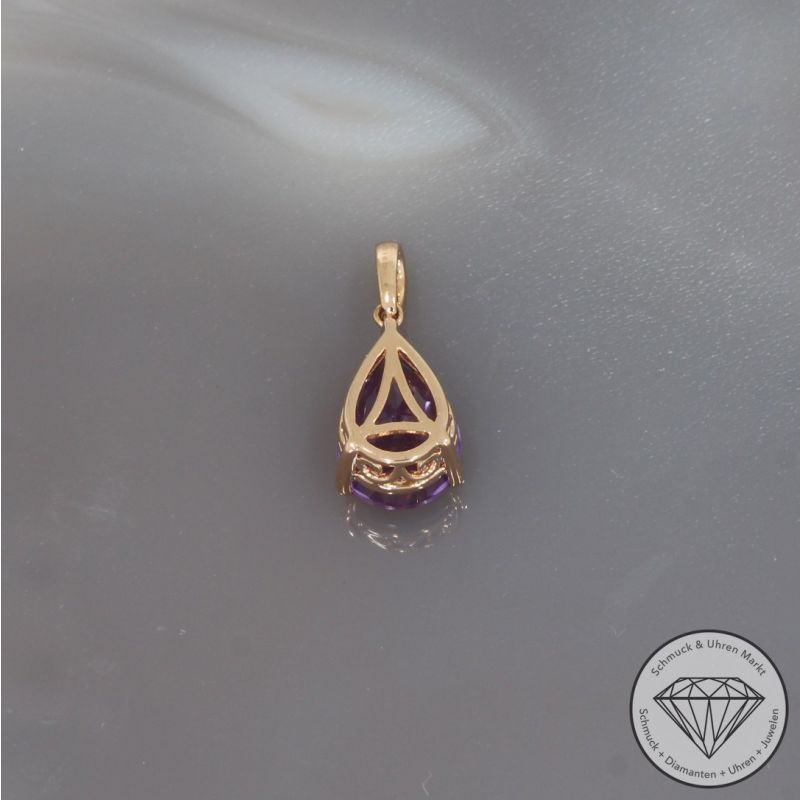 Wert 950 € Brillant Amethyst Anhänger in 750er 18 K Rosegold - 99759