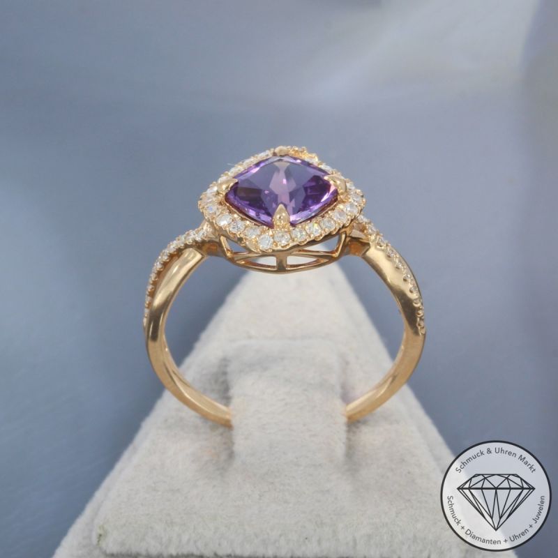 Wert 1950 € Diamant Amethyst Ring in 750er 18 K Roségold - 99763