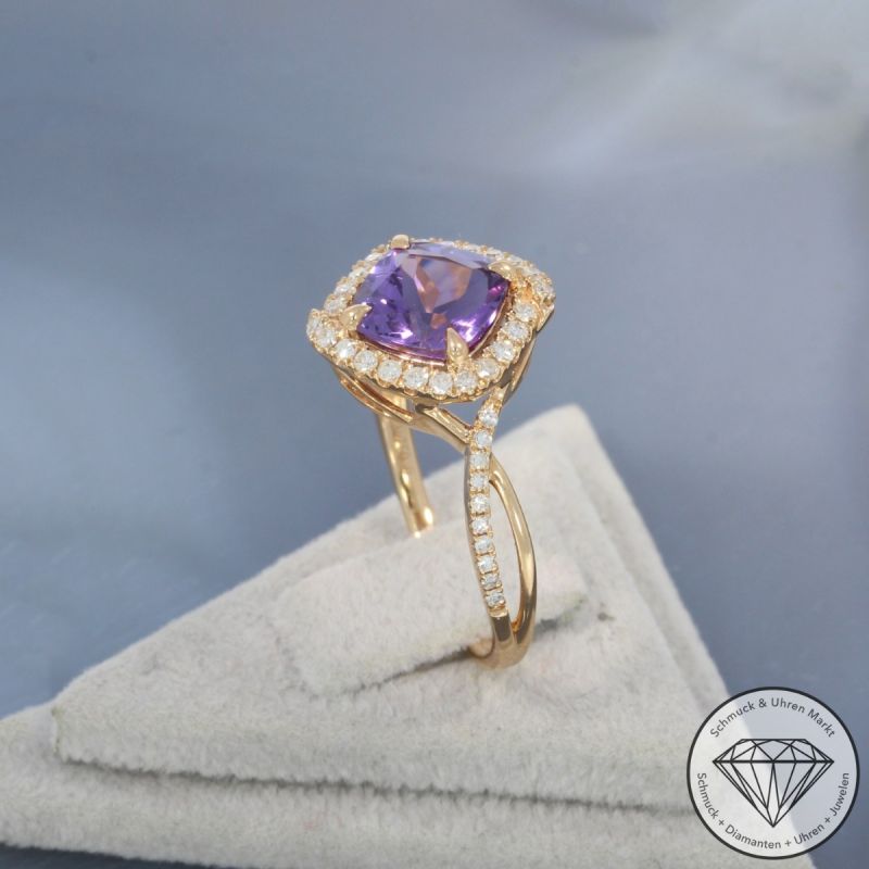 Wert 1950 € Diamant Amethyst Ring in 750er 18 K Roségold - 99763