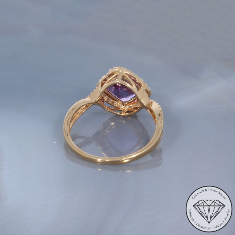 Wert 1950 € Diamant Amethyst Ring in 750er 18 K Roségold - 99763