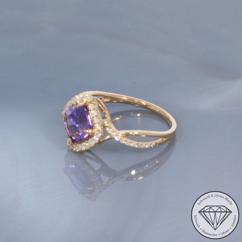 Wert 1950 € Diamant Amethyst Ring in 750er 18 K Roségold - 99763