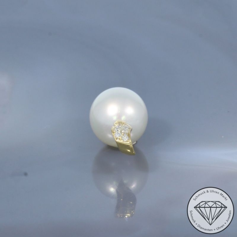 Wert 1190 € Brillant Perl Anhänger in 750er 18 K Gelbgold - 99773