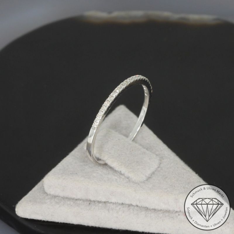 Wert 999 € Brillant Ring (0,11 carat) Gr.55 in 750er 18 K Weißgold - 99791