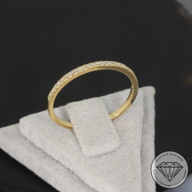 Wert 999 € Brillant Ring (0,11 carat) Gr.53 in 750er 18 K Gelbgold - 99793