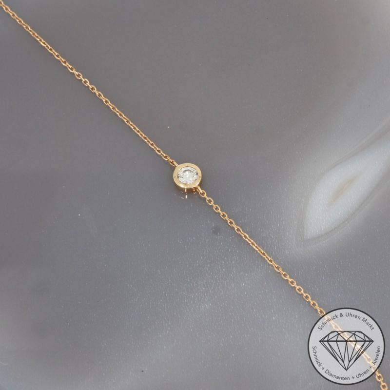 Wert 950 € Solitär Brillant Armband (0,16 carat) in 750er 18 K Rosegold - 99800