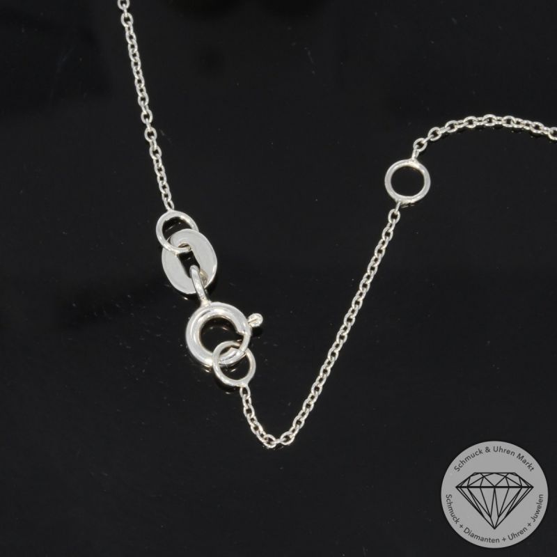 Wert 3150 € Brillant Diamant Farbedelstein Anhänger & Kette in 750er 18 K Weißgold - 99803