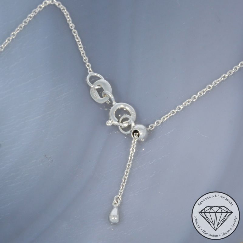 Wert 1990 € Brillant Diamant Saphir Anhänger mit Kette in 750er 18 K Weißgold - 99806