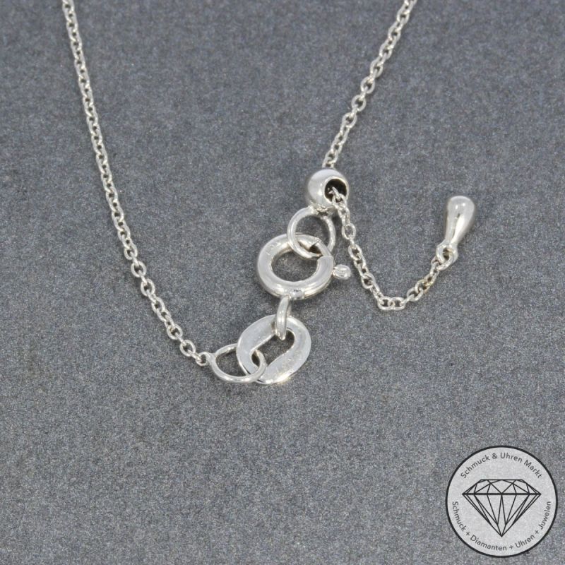 Wert 1090 € Brillant Topas Anhänger & Kette in 750er 18 K Weißgold - 99808