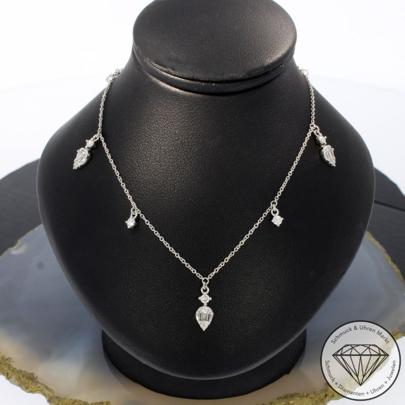 Wert 2390 € Brillant Diamant Collier in 750er 18 K Weißgold - 99815