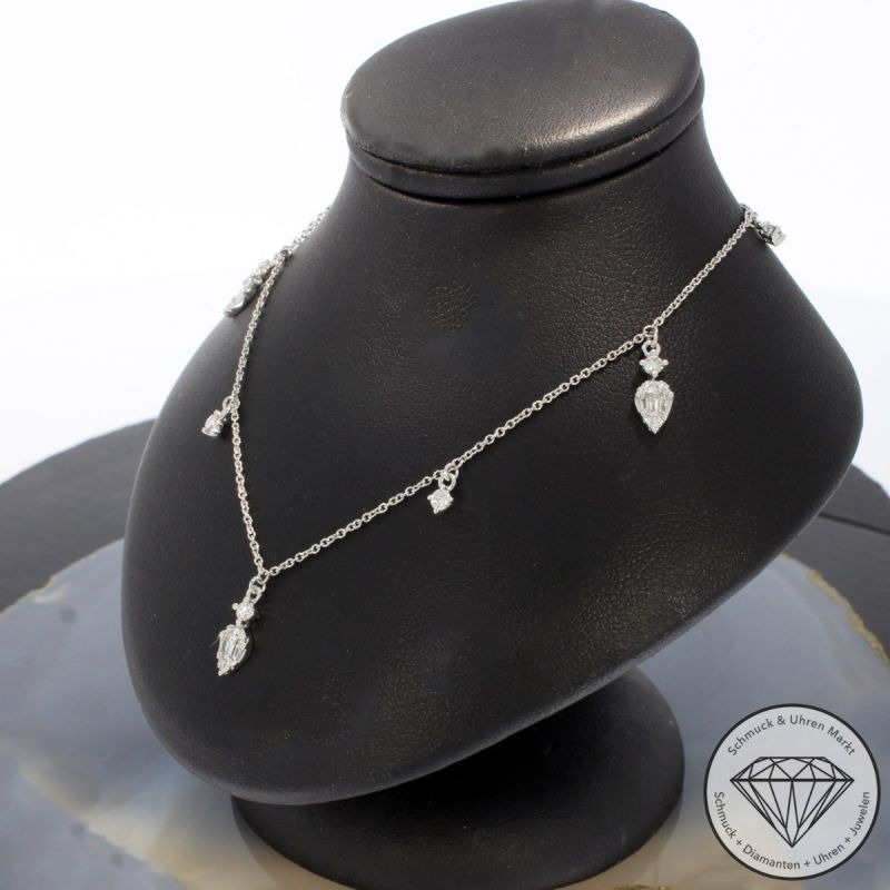 Wert 2390 € Brillant Diamant Collier in 750er 18 K Weißgold - 99815