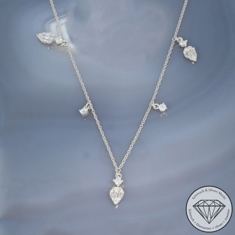 Wert 2390 € Brillant Diamant Collier in 750er 18 K Weißgold - 99815