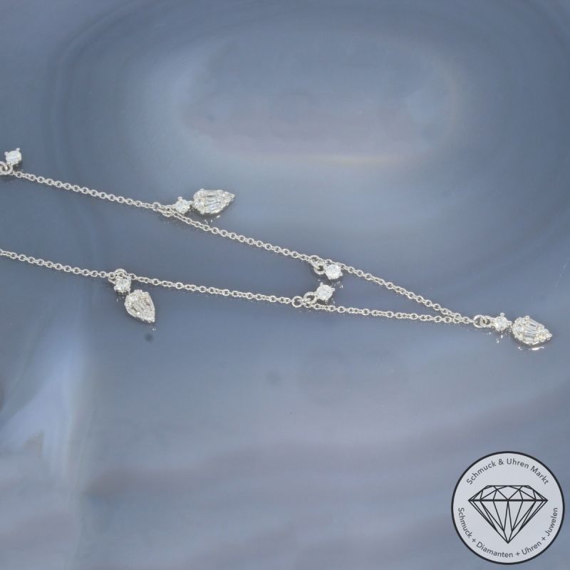 Wert 2390 € Brillant Diamant Collier in 750er 18 K Weißgold - 99815