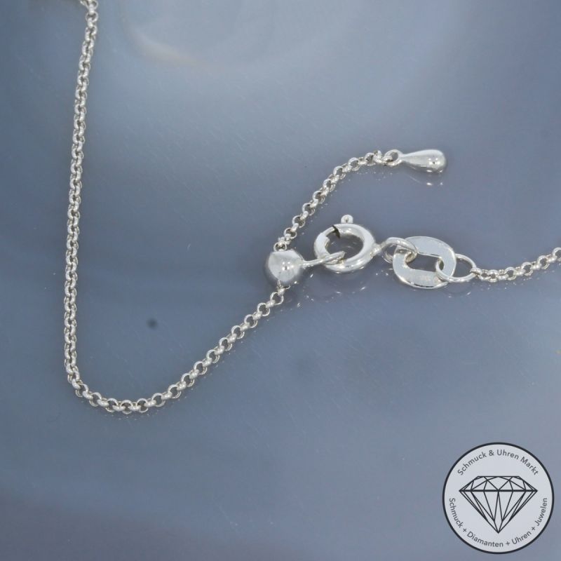 Wert 3590 € Brillant Saphir Anhänger mit Kette in 750er 18 K Weißgold - 99817