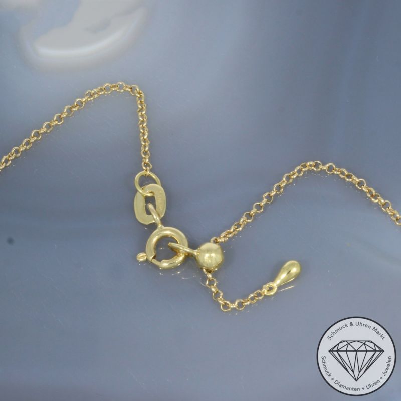 Wert 3590 € Brillant Saphir Anhänger mit Kette in 750er 18 K Gelbgold - 99818